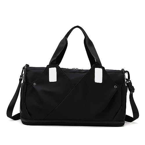Sporttasche Herren- und Damen-Sporttasche, leichte Umhängetasche, Handtasche (Color : Black, Size : 48x21x23cm) von SLEDEZ