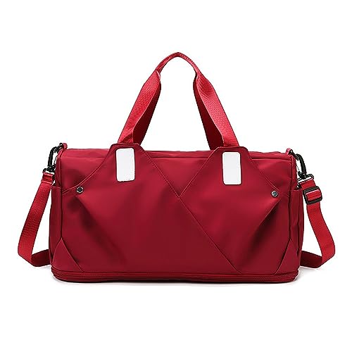 Sporttasche Herren- und Damen-Sporttasche, leichte Umhängetasche, Handtasche (Color : Red, Size : 48x21x23cm) von SLEDEZ