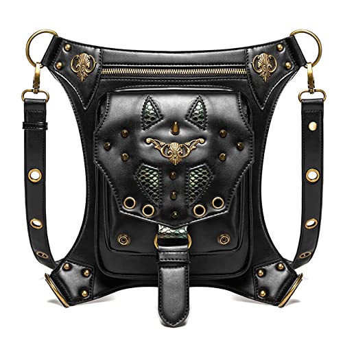 Steampunk-Taillentaschen Damentasche Steam Punk Retro Bag One Shoulder Damen Umhängetasche Outdoor Gürteltasche von SLEDEZ