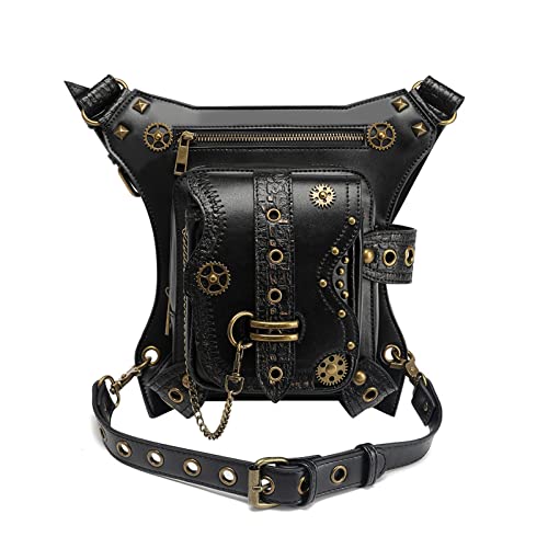 Steampunk-Taillentaschen Frauen Punk Motorrad Kette Tasche Vintage Gürteltasche Herren Outdoor Handy Gürteltasche von SLEDEZ