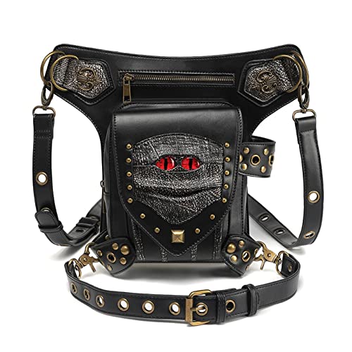 Steampunk-Taillentaschen Herren- und Damen-Punk-Kettentasche, Einzelschulter-Umhängetasche, Gürteltasche von SLEDEZ