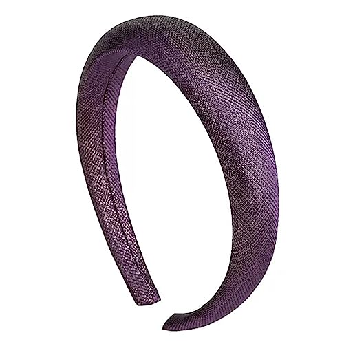Stirnbänder für Damen Einfaches Haarband for Damen, breites, seitlich gepresstes Haarschmuck (Color : Purple, Size : As shown) von SLEDEZ
