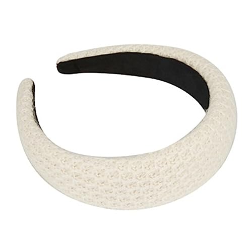 Stirnbänder für Damen Einfaches Stoff-Haarband, erhältlich in 2 Farben (Color : White, Size : Free size) von SLEDEZ