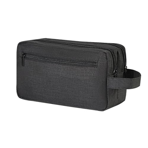 Tragbare Kulturtasche Multifunktionale Kulturbeutel for Herren, Reise-Toilettenartikel, Kosmetik-Organizer (Color : Black, Size : 16x26x10cm) von SLEDEZ