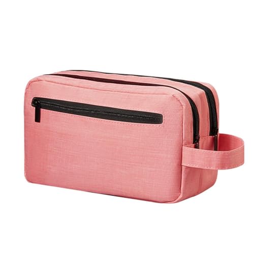 Tragbare Kulturtasche Multifunktionale Kulturbeutel for Herren, Reise-Toilettenartikel, Kosmetik-Organizer (Color : Pink, Size : 16x26x10cm) von SLEDEZ