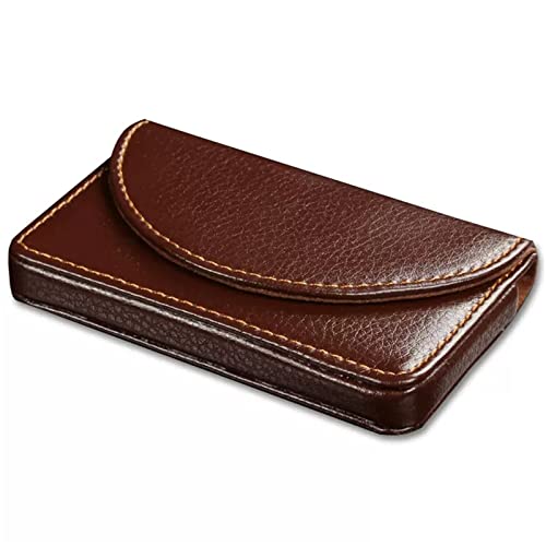 Visitenkartenetui für Männer und Frauen Tragbares Visitenkartenetui aus Leder Praktisches Kartenetui Horizontaler Visitenkartenhalter (Color : Brown, Size : 10x6.2cm) von SLEDEZ