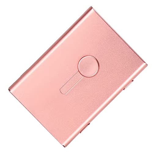 Visitenkartenetui für Männer und Frauen Visitenkarten-Etui Business Creative Simple Hand Push-Visitenkarten-Etui (Color : Pink, Size : As Shown) von SLEDEZ