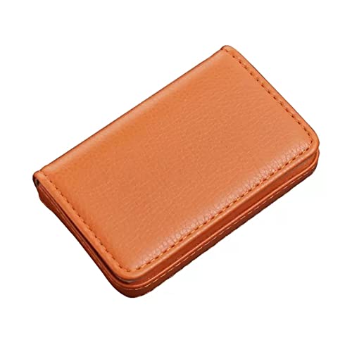 Visitenkartenetui für Männer und Frauen Visitenkartenetui mit großem Fassungsvermögen Kartenetui (Color : Orange, Size : 10x6.4x1.8cm) von SLEDEZ