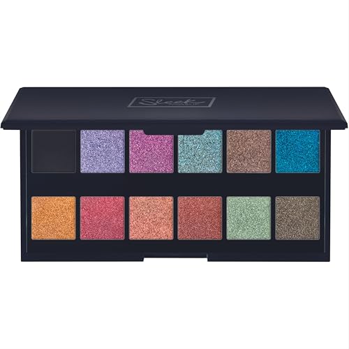 Sleek MakeUP i-Divine Lidschatten-Palette, 12 Farbtöne im Mix aus matt, schimmernd, Folie und Due-Chrom, mischbar und hochpigmentiert, macht Wellen von SLEEK