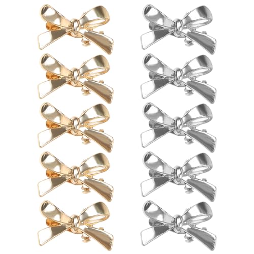 10 Stück Schleifen-Haarspangen, Mini-Schleifen-Haarspangen, Kinder-Schleifen-Haarspangen, Rutschfeste Seitenklammern, Süße Pony-Greifer, Süße Und Einfache Schleifen-Haar-Accessoires von SLEEKEE