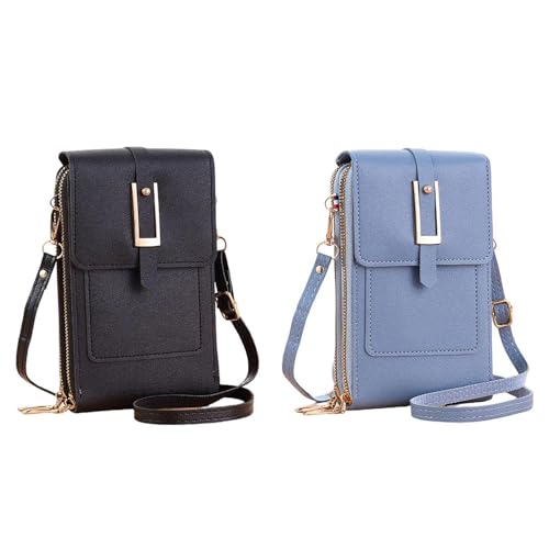 SLEEKEE 2 Stück Handytasche, Mini-Umhängetasche, Damen-Umhängetasche, Modische Und Einfache Umhängetasche, Touchscreen-Handytasche von SLEEKEE