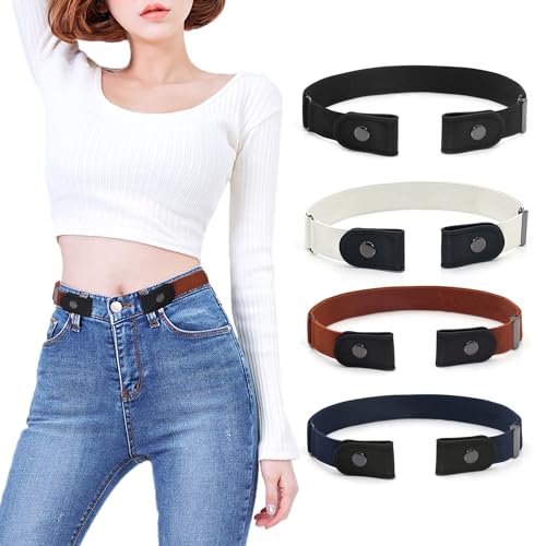 SLEEKEE 4-piece buckleless elastic waistband, punch-free waistband, durable elastic waistband, invisible adjustable elastic band, adjustable buckleless waistband. von SLEEKEE