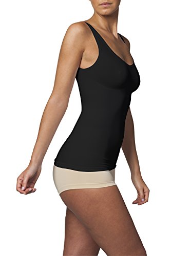 SLEEX Shapewear Figurformendes Damen Unterhemd (mit Support) (44041), Schwarz, Groesse M/L - Shapewear Damen bauch-weg von SLEEX