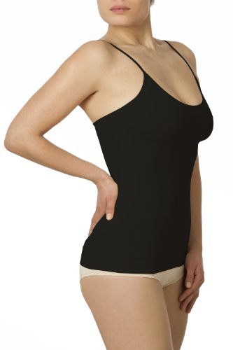 SLEEX Shapewear Figurformendes Damen Unterhemd (mit feinen Traegern), Schwarz, Groesse M/L - Shapewear Damen bauch-weg von SLEEX