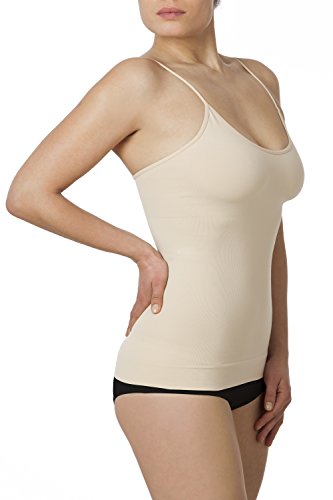 SLEEX Shapewear Figurformendes Damen Unterhemd (mit feinen Traegern), Hautfarben, Groesse L/XL - Shapewear Damen Bauch-Weg von SLEEX