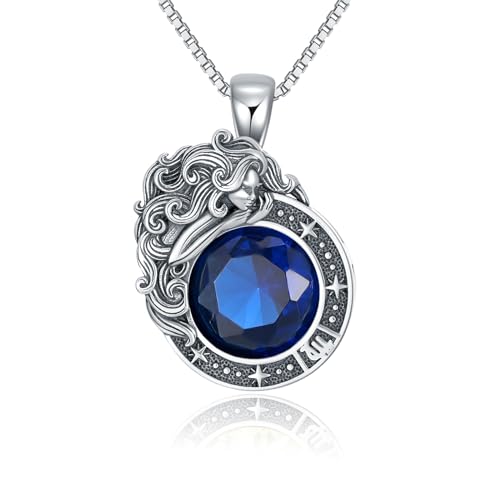 SLIACETE Halskette mit Sternzeichen Jungfrau Halskette, himmlisches Geschenk für Frauen (Jungfrau September) von SLIACETE