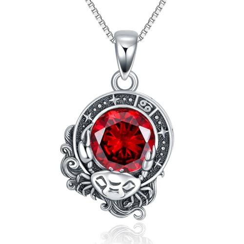 SLIACETE Halskette mit Sternzeichen Krebs. Halskette mit Krebs-Anhänger. Himmlisches Geschenk für Frauen (Krebs, Juli) von SLIACETE
