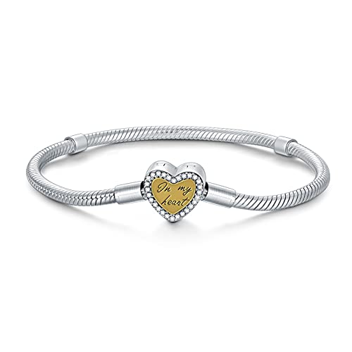 SLIACETE Schlangenarmband für Charms Sterling Silber Schmuck Moments Schlangenkettenarmband passend für jedes Charm-Geschenk für Frauen Mädchen (7.5 Zoll) von SLIACETE