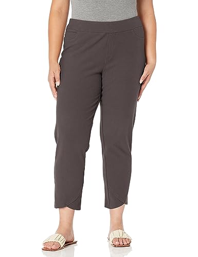 SLIM-SATION Damen Plus Size Pull on 27 Zoll Solid Woven Hidden Elastic No Waist Ankle Pant, Deep Charcoal, 54 Mehr von SLIM-SATION