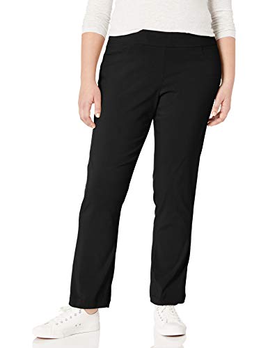 SLIM-SATION Damen Plus Size Wide Band Tall Pull-on Straight Leg Pant with Tummy Control, Schwarz, 50 von SLIM-SATION