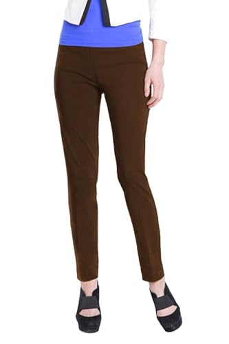 SLIM-SATION Women's Wide Band Pull On Ankle Pant with Tummy Control, Chocolate, 10 von SLIM-SATION