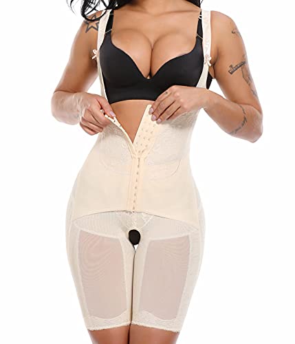 SLIMBELLE Damen Miederbody Bauchweg Stark Formend Body Shaper Taillenformer Shapewear Mieder Figurformende Bodysuit Unterbrust Korsett Lange Beine Formbody Bodyformer mit Haken Shaping Unterwäsche von SLIMBELLE