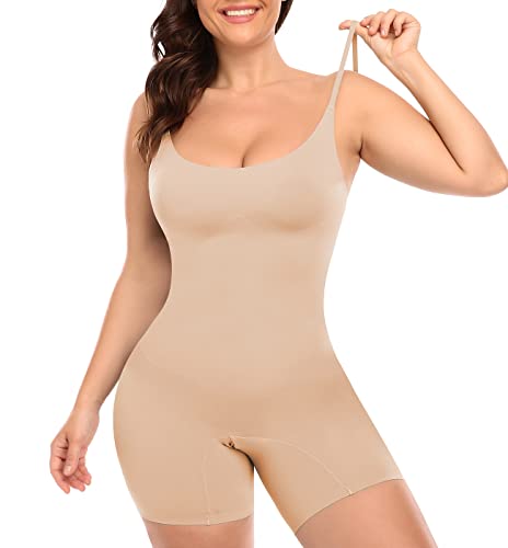 SLIMBELLE Damen Miederbody Bauchweg Stark Formend Ganz Körper Shapewear Seamless Body Shaper Vollbrust Bodysuit Shaping Miederhose Mieder Top Formbody mit Bein Bodyformer Figurformende Unterwäsche von SLIMBELLE