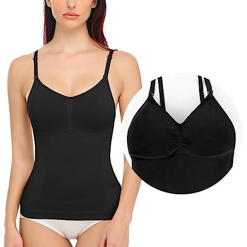 SLIMBELLE Damen Unterhemd Bauch Weg Camisole Top Body Shaper Nahtloses Figurformendes Tanktop Shaping BH Hemd Formendes Top Spaghettiträger Oberteil von SLIMBELLE