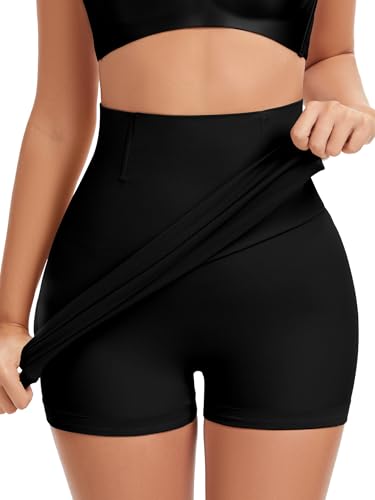 SLIMBELLE Damen Unterrock Shapewear mit Integrierter Hose Bauchweg Stark Formend Nahtlos Hohe Taille Shaping Miederkleid 2-in-1 Miederrock & Shorts Body Shape Unterwäsche Schwarz M von SLIMBELLE