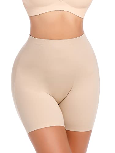 SLIMBELLE Miederpants Bauch Weg Damen Figurenformend Unterhose Tummy Control Shapewear Miederhose Hohe Taille Butt Lifter Body Shaper Cross Patch Design Panties Beige M von SLIMBELLE