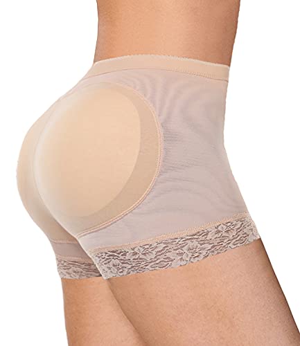 SLIMBELLE Po HüFten Push Up Unterhose Damen Miederhose Miederpant Bauch Weg Miederslip Shapewear Hose Butt Lifter Formende UnterwäSche Beige L von SLIMBELLE