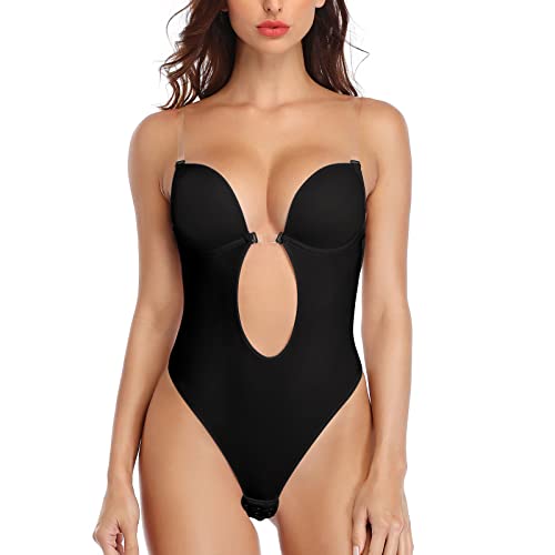 SLIMBELLE Shapewear Damen Body Rückenfrei Formend Full Slip Figurformende Nahtlose BH Rückenfreies Kleid mit Trägern von SLIMBELLE