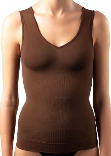 SLIMCELL Shapewear Damen Bauchweg Unterhemd Anti Cellulitis – Shape Top Damen Ohne Bügel, Nahtloses Bh Hemdchen, Figurformendes Kompressionsshirt - Made in Italy von SLIMCELL Gambetti