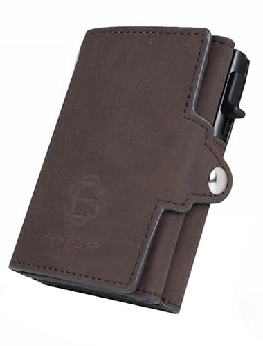 SLIMCLIP Geldbörse Pop Up Kreditkartenetui RFID Schutz Crazy Horse Leder Geldbeutel von SLIMCLIP