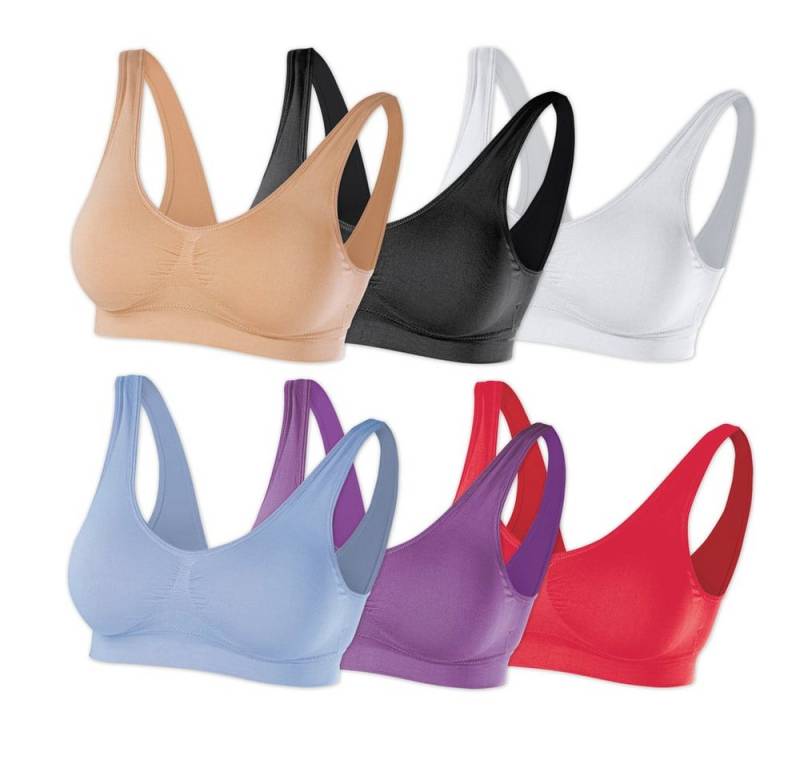 SLIMmaxx Bügelloser BH Super-BH 6er-Set Gr. L mehrfarbig von SLIMmaxx