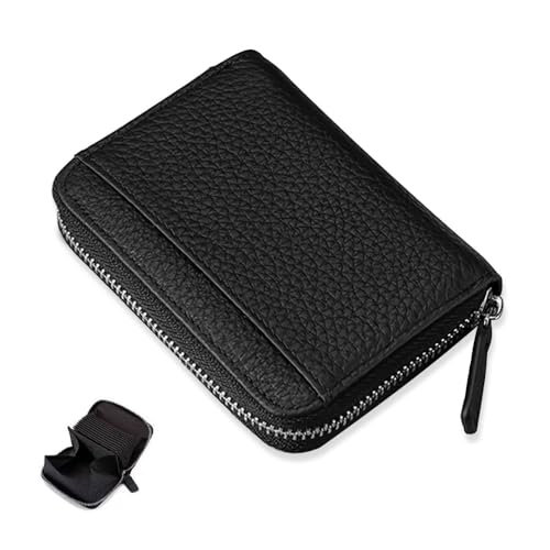 SLIVERBA Geldbeutel Damen Leder RFID-Schutz Kreditkartenetui, Portemonnaie mit Reißverschluss und viele Fächer, Geldbeutel Leder, Orgel-Stil Geldbörse Damen mit Kartenfächern und Münzfac von SLIVERBA