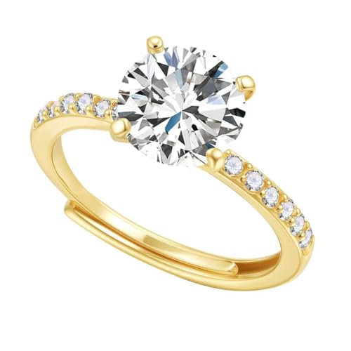 SLOONG Ringe Gold Damen Verlobungsringe Verstellbar Eheringe Daumenring Ringe Gold Frauen Wasserfest Promise Ring Verlobungsring für Damen Schmuck von SLOONG
