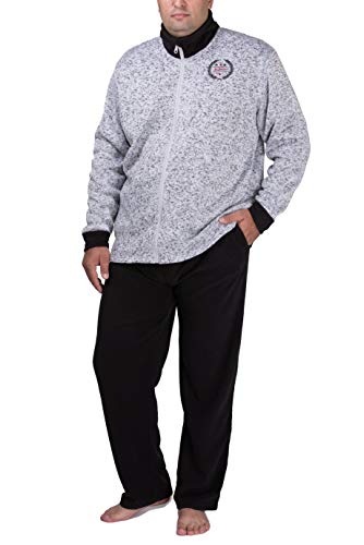 SLOUCHER Fleece Anzug Hausanzug für Herren in Übergröße, Farbe:grau-Melange, Größe:4XL von SLOUCHER
