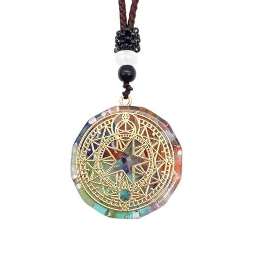 1 Stück Orgonit Meditation Balance EMF Orgon Amulett 7 Chakra Anhänger Halskette Schutz Pullover Kette Jewelr (Größe: 7 Chakren 4) von SLOYCA