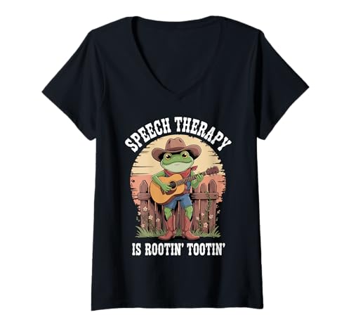 Damen Speech Therapy Is Rootin' Tootin' T-Shirt mit V-Ausschnitt Damen Speech Therapy Is Rootin' Tootin' T-Shirt mit V-Ausschnitt von SLPLogopäde Logopäde Lustig
