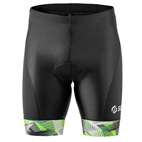 SLS3 Triathlon Hose Herren | 2 Taschen Tri-Short | FX Tri Shorts | Gepolstert Schwarz (Black/Green Geo, M) von SLS3