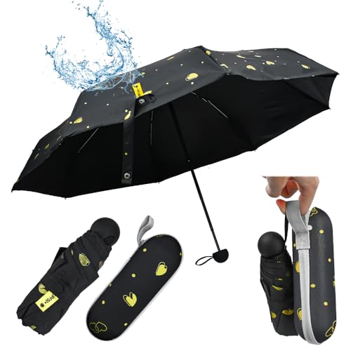 SLTAXAR Kompakter Regenschirm Sturmfest mit 8 Rippen Taschenschirm Schwarz Herzform Mini Umbrella Pocket Taschenschirme Faltender UV-Regenschirm Minischirm Leicht Mini Schirm Damen für Handtasche SLTAXAR Kompakter Regenschirm Sturmfest mit 8 Rippen Taschenschirm Schwarz Herzform Mini Umbrella Pocket Taschenschirme Faltender UV-Regenschirm Minischirm Leicht Mini Schirm Damen für Handtasche von SLTAXAR