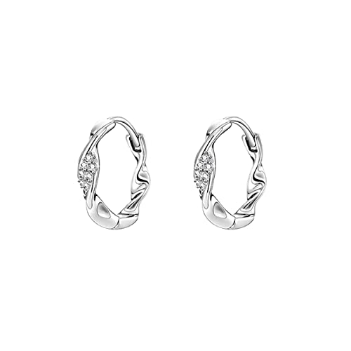 SLUYNZ 925 Sterling Silber CZ Creolen Ohrringe für Frauen Teenager Mädchen Twist Hoop Ohrringe Minimalistische Creolen (1.6CM Hoop-Silver) von SLUYNZ