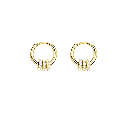 SLUYNZ 925 Sterling Silber CZ Knorpel Ohrringe Creolen für Frauen Damen Kleine Huggie Ohrringe Helix Piercing Ohrringe (Gelb) von SLUYNZ