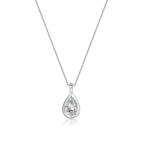 SLUYNZ 925 Sterling Silber CZ Teardrop Choker Halskette für Frauen Teenager CZ Wassertropfen Anhänger Halskette von SLUYNZ