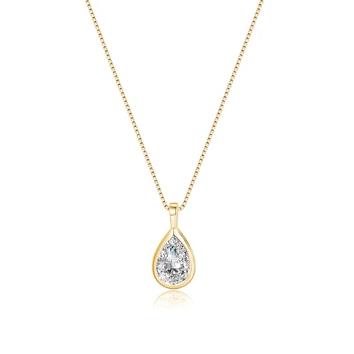 SLUYNZ 925 Sterling Silber CZ Teardrop Choker Halskette für Frauen Teenager CZ Wassertropfen Anhänger Halskette von SLUYNZ