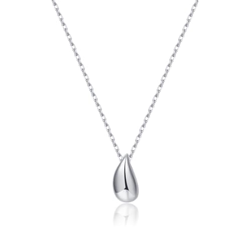 SLUYNZ 925 Sterling Silber Chunky Teardrop Choker Halskette für Frauen Teenager Birne Anhänger Halskette von SLUYNZ