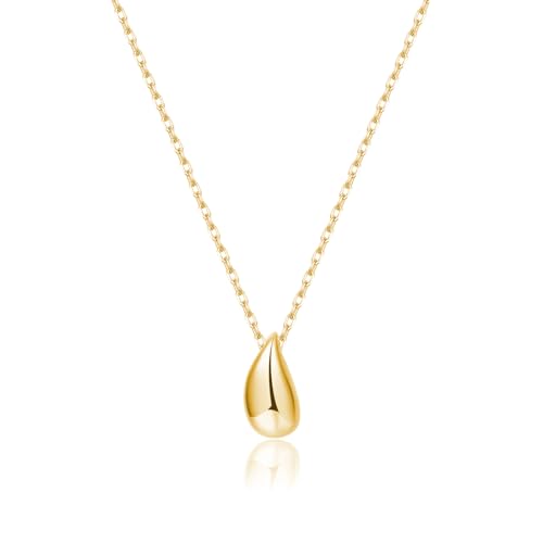 SLUYNZ 925 Sterling Silber Chunky Teardrop Choker Halskette für Frauen Teenager Birne Anhänger Halskette von SLUYNZ