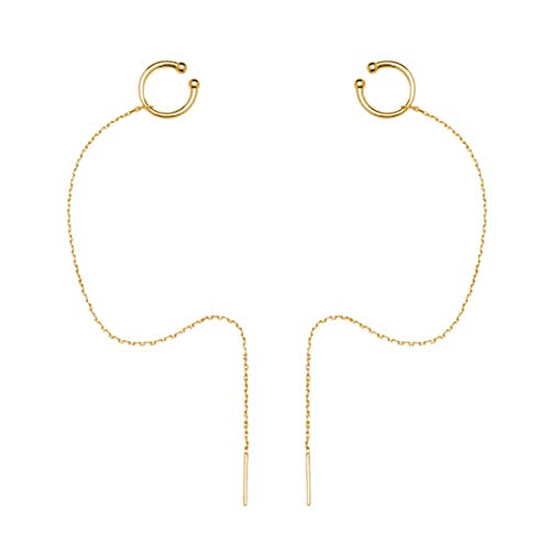 SLUYNZ 925 Sterling Silber Kette Ohrringe Manschette Wrap Hängend Ohrringe für Frauen Damen Kletterer Ohrringe Lange Ohrringe Clip Ohrring Tropfen von SLUYNZ