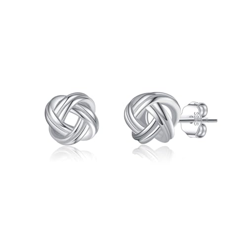 SLUYNZ 925 Sterling Silber Liebe Knoten Ohrstecker für Teen Mädchen Frauen Twisted Ohrstecker Ball SLUYNZ 925 Sterling Silber Liebe Knoten Ohrstecker für Teen Mädchen Frauen Twisted Ohrstecker Ball von SLUYNZ